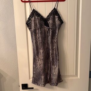 Elegant Snake Print Slip Dress